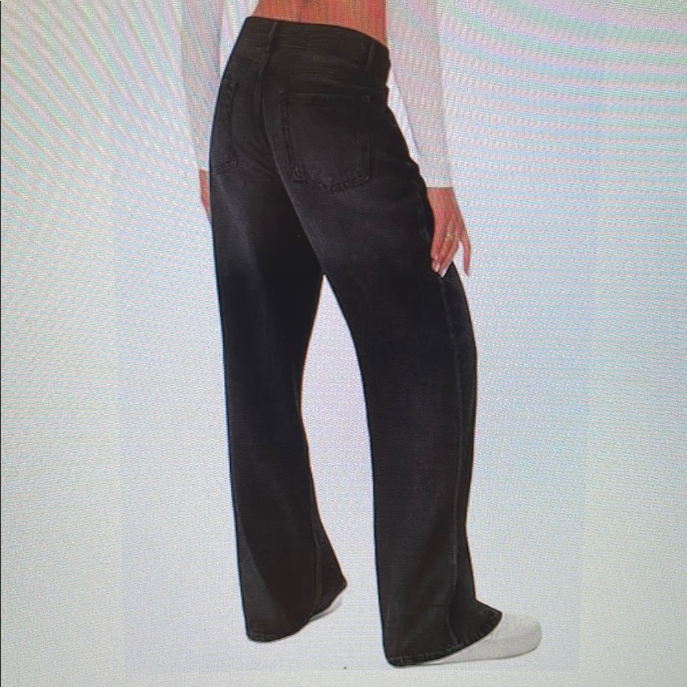FLVSUN Black Mid Rise Baggy Wide Leg Pants Size M (6) NWOT - Picture 2 of 4